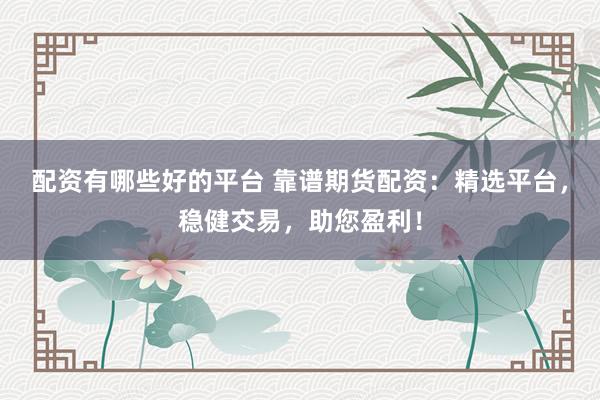 配资有哪些好的平台 靠谱期货配资：精选平台，稳健交易，助您盈利！