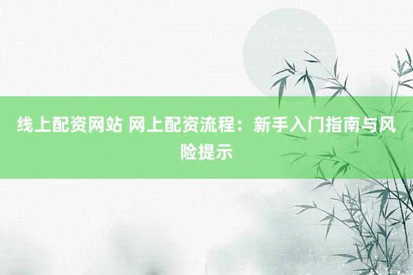 线上配资网站 网上配资流程：新手入门指南与风险提示