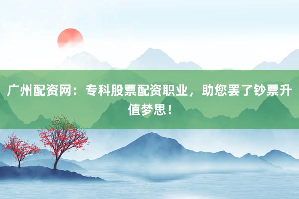 广州配资网：专科股票配资职业，助您罢了钞票升值梦思！