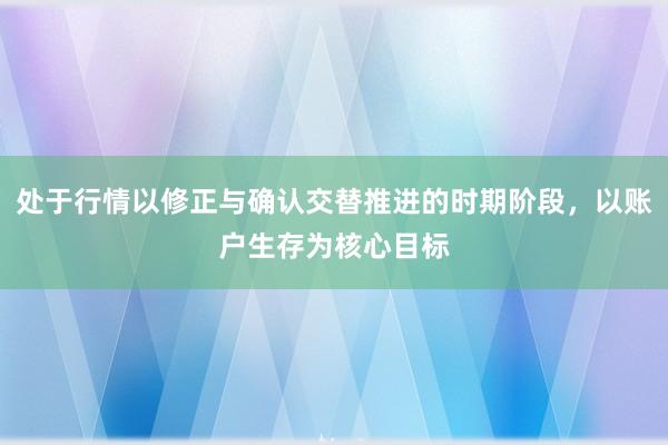 处于行情以修正与确认交替推进的时期阶段，以账户生存为核心目标