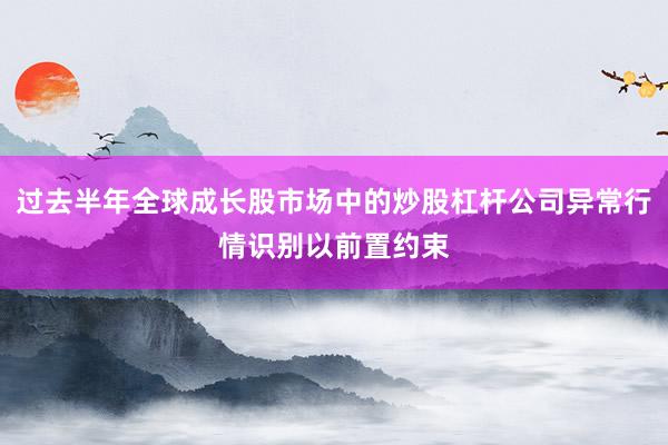 过去半年全球成长股市场中的炒股杠杆公司异常行情识别以前置约束