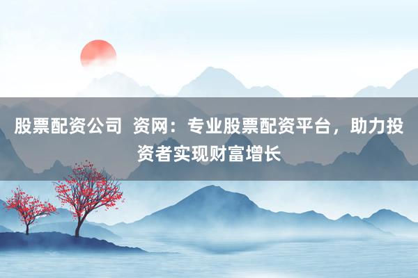 股票配资公司  资网：专业股票配资平台，助力投资者实现财富增长